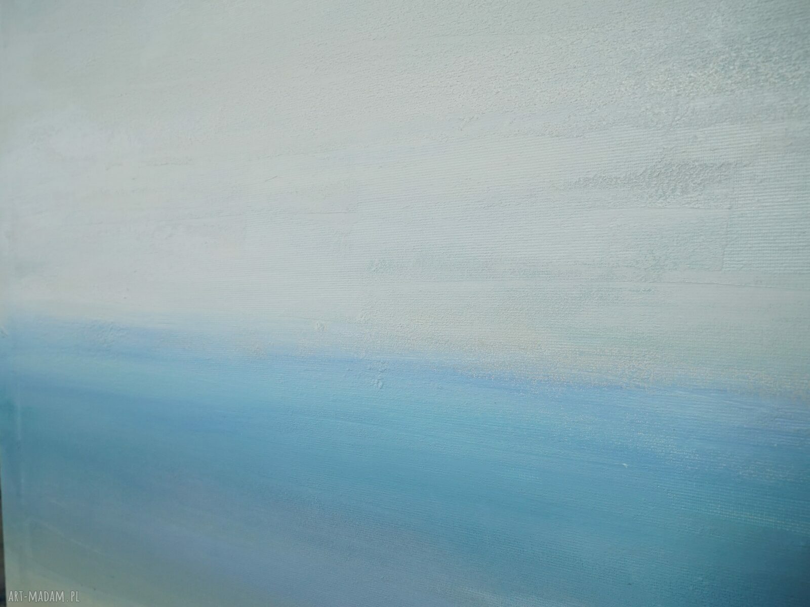 Spokój 4 - nowoczesny obraz morza z fakturą (80x80 cm)