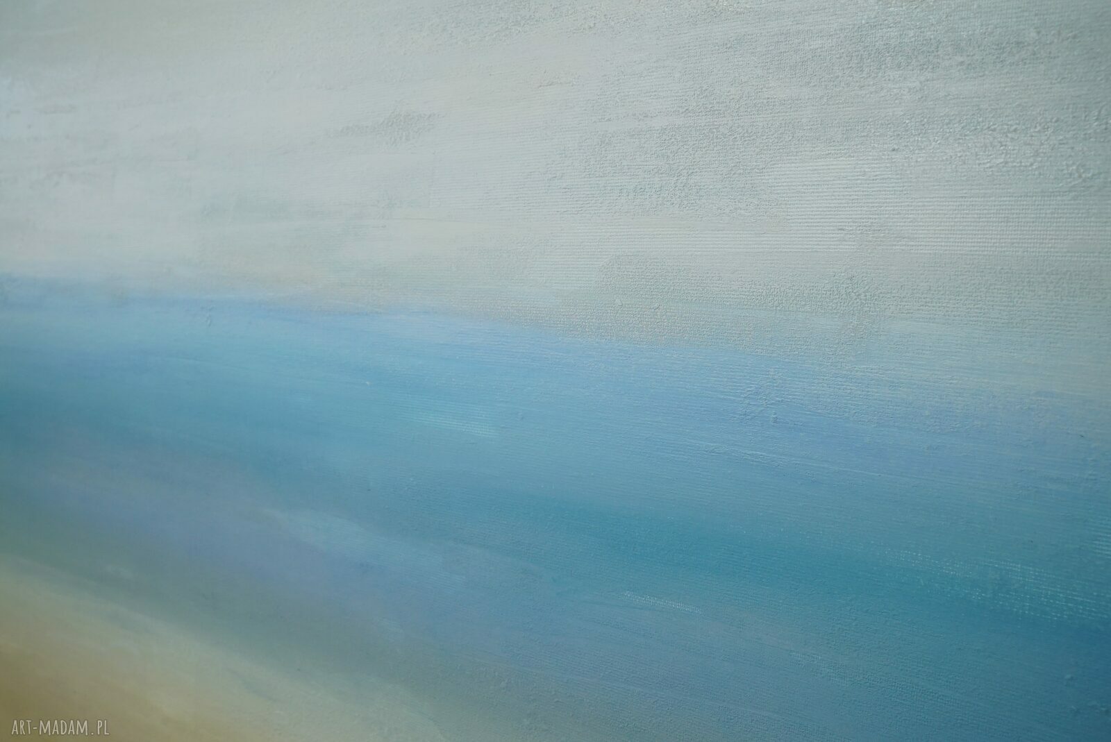 Spokój 4 - nowoczesny obraz morza z fakturą (80x80 cm)
