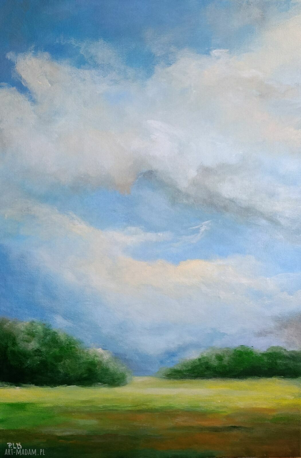 Spokój o poranku - ręcznie malowany obraz akrylowy 60x40