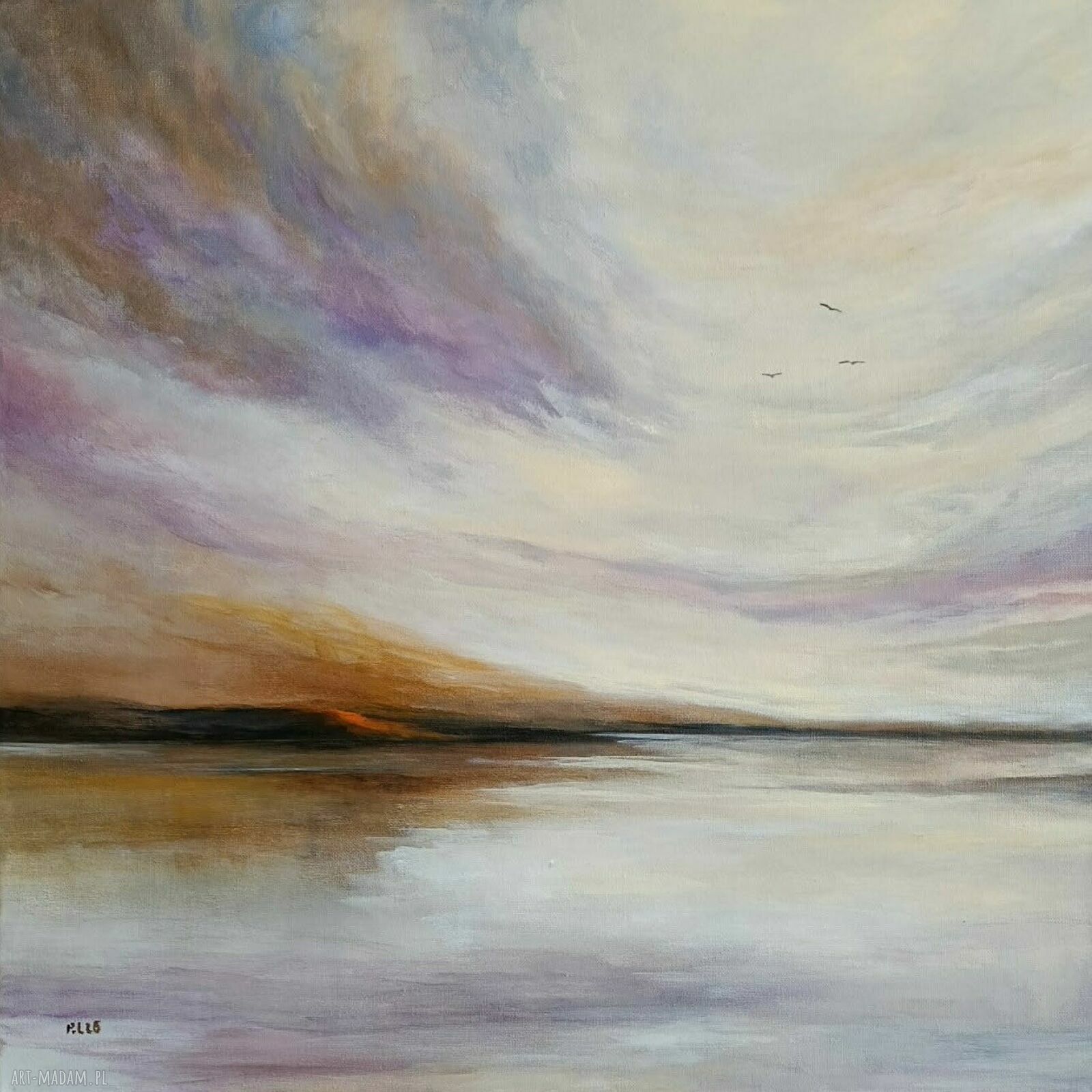 SPOKÓJ - ręcznie malowany obraz akrylowy na płótnie 60x60 cm