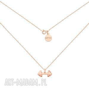 naszyjnik z hantlą z różowego złota