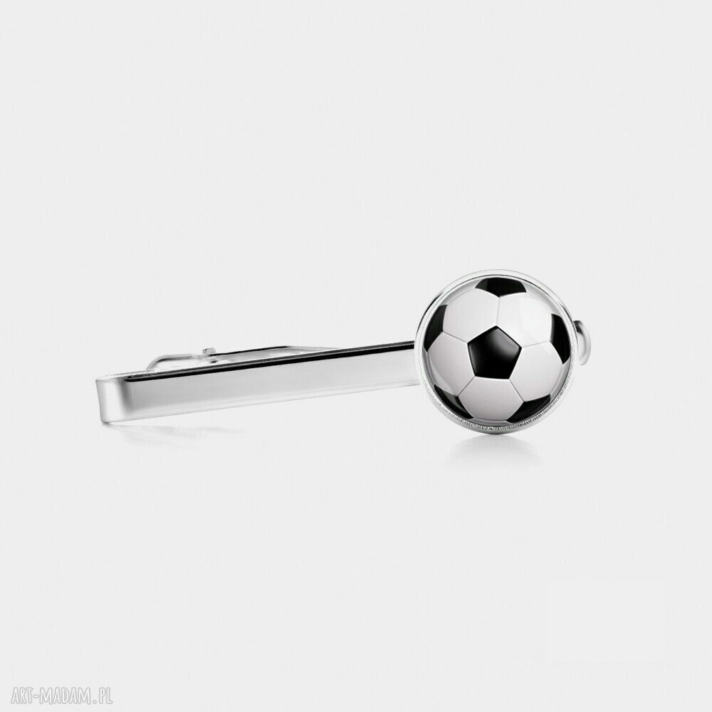 Spinka do krawata z grafiką FOOTBALL - ręcznie robiona mosiężna baza