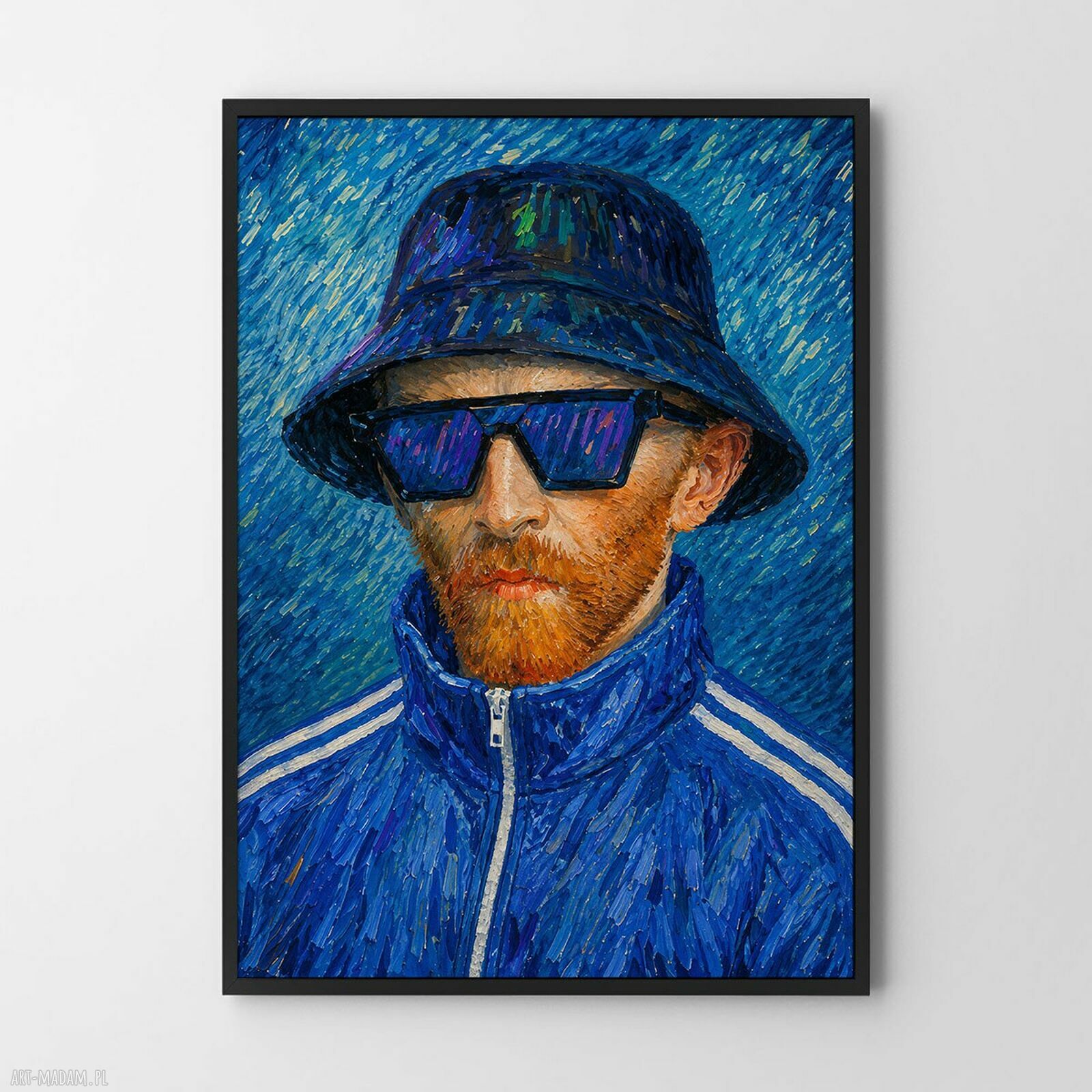 Niebieski plakat Vincenta van Gogha w sportowym stylu 30x40 cm