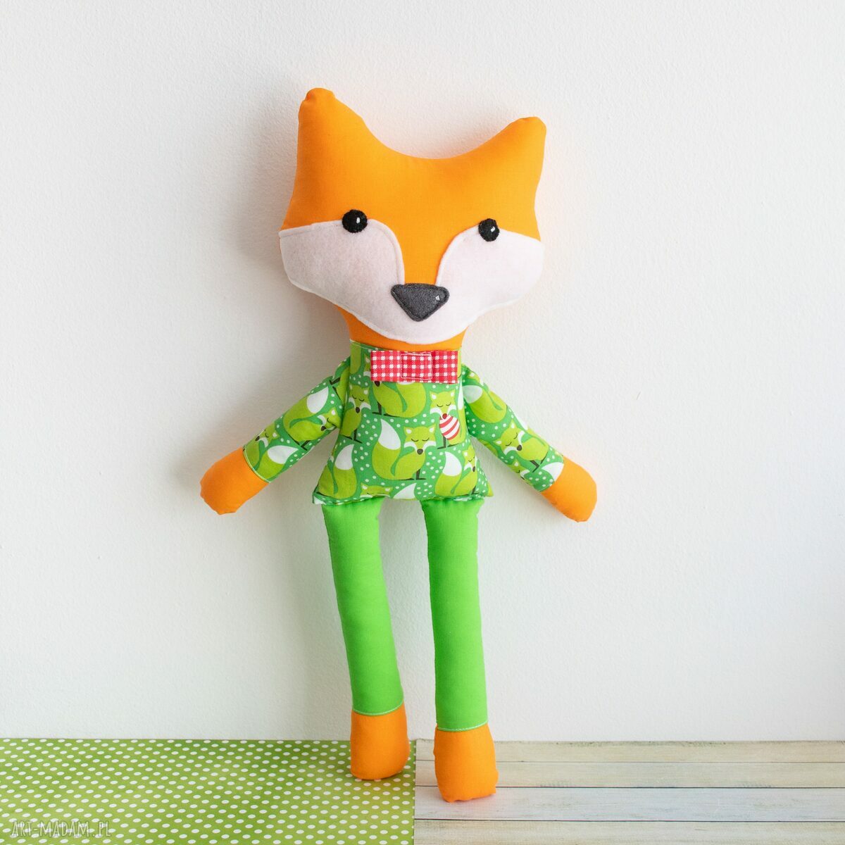 Sprytny lisek Olek 42 cm - handmade maskotka dla dziecka