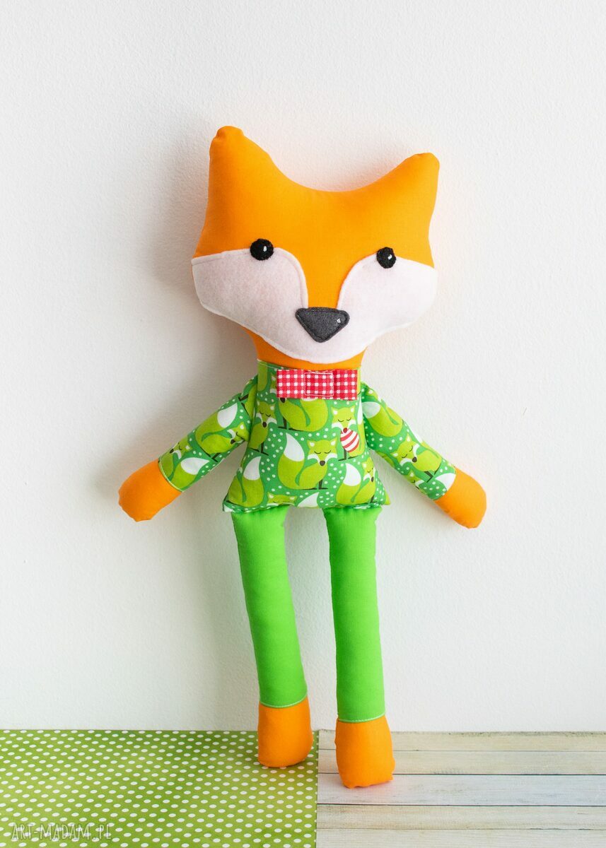 Sprytny lisek Olek 42 cm - handmade maskotka dla dziecka