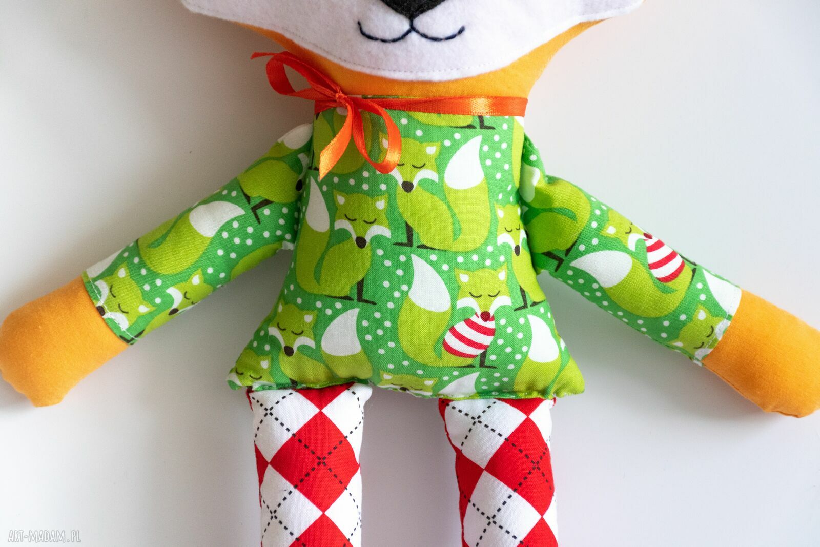 Sprytny lisek Asia - ręcznie szyta przytulanka 44 cm