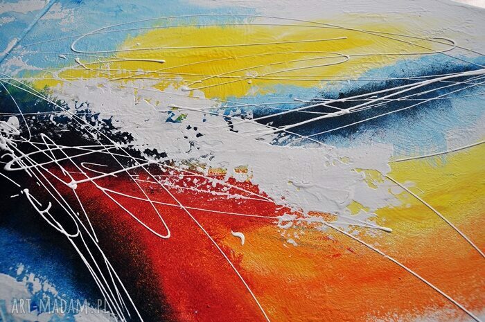 Abstrakcja SPX - nowoczesny obraz ręcznie malowany na płótnie do salonu 120x80 cm