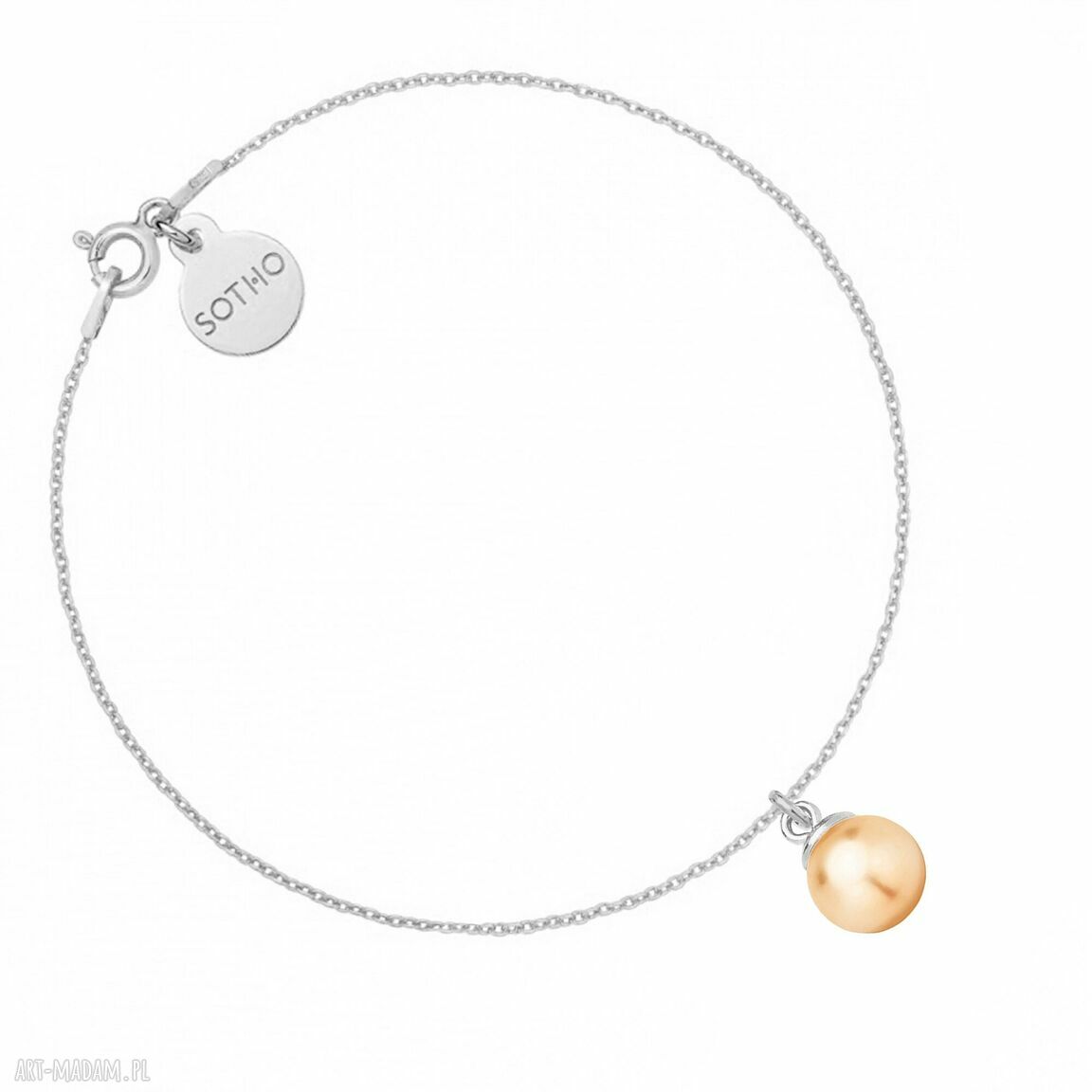 Srebrna bransoletka łososiową swarovski® crystal perła