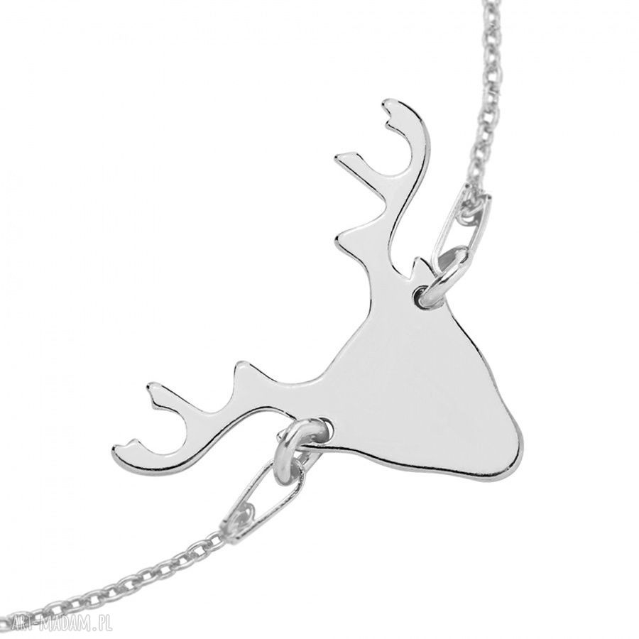 bransoletki: SREBRNA BRANSOLETKA Z JELENIEM Ręczne wykonanie