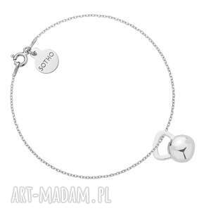 srebrna bransoletka z kettlebell, sport, gym