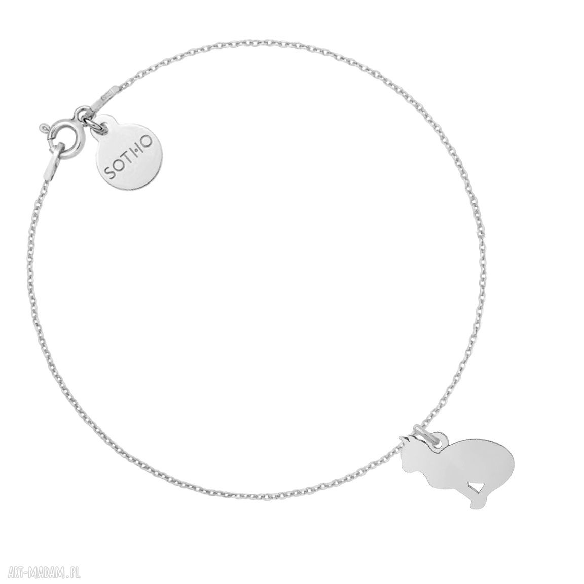 Srebrna bransoletka kotem kot srebro łańcuszek łańcuszkowa