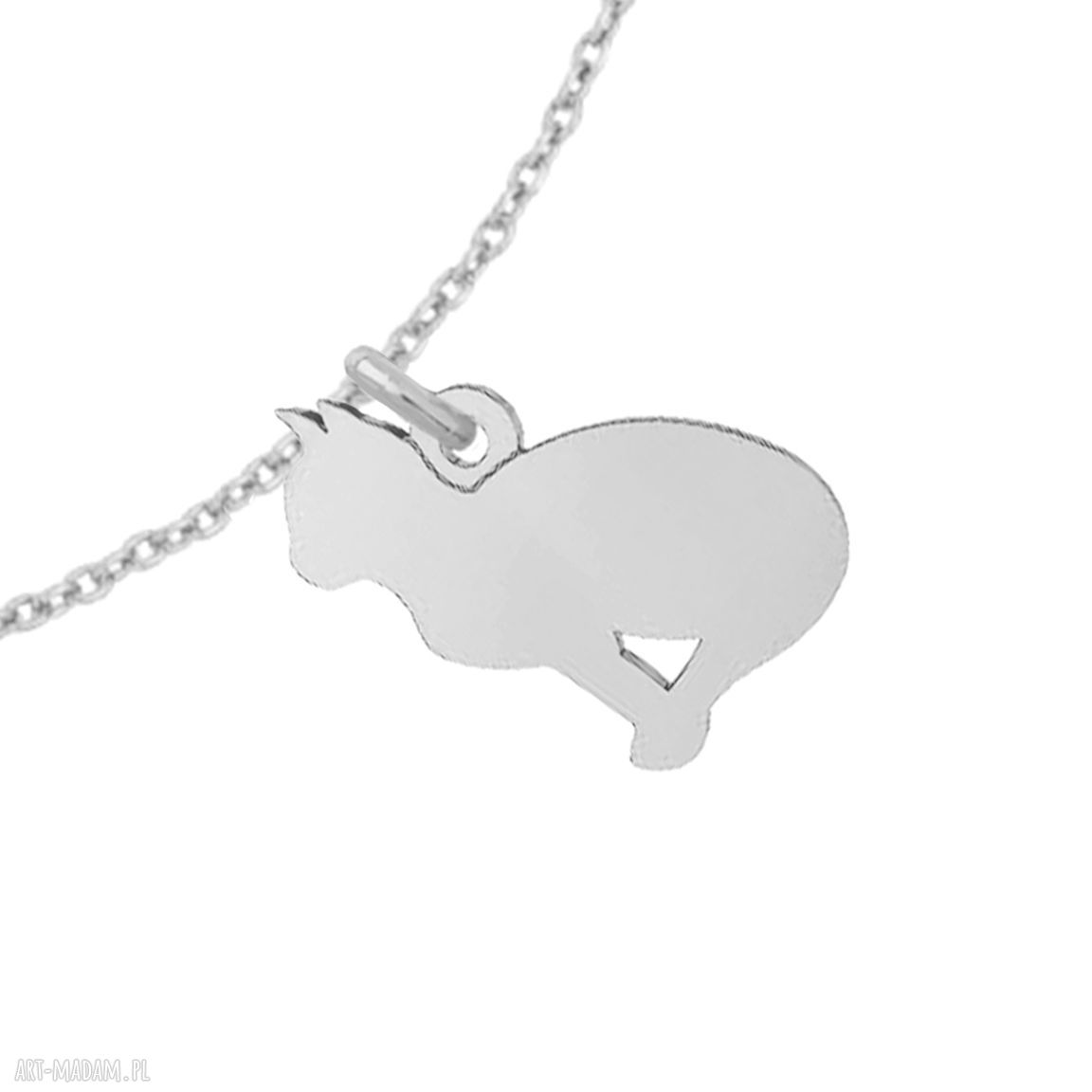 bransoletki: Srebrna bransoletka z kotem Ręcznie zrobione