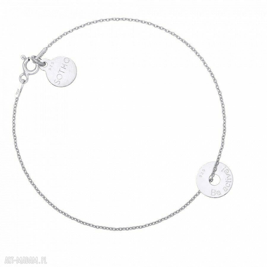 bransoletki: Srebrna bransoletka z malutką karmą Be active! ręcznie zrobione