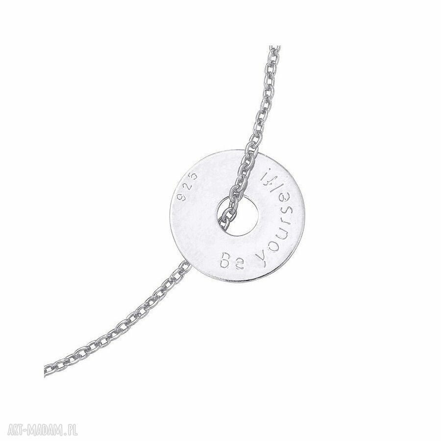 Srebrna bransoletka malutką yourself karma grawer delikatna