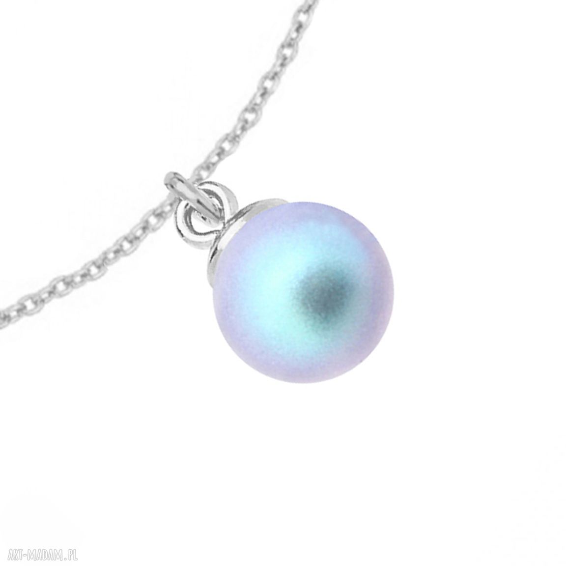 bransoletki: Srebrna bransoletka z niebieską perłą SWAROVSKI® CRYSTAL handmade