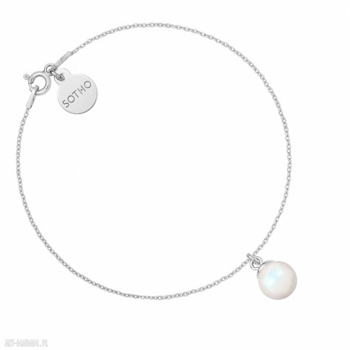 Srebrna bransoletka opalizującą perłą swarovski® crystal