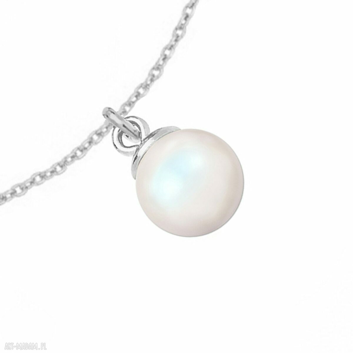 bransoletki: Srebrna bransoletka z opalizującą perłą SWAROVSKI® CRYSTAL Ręczne wykonanie