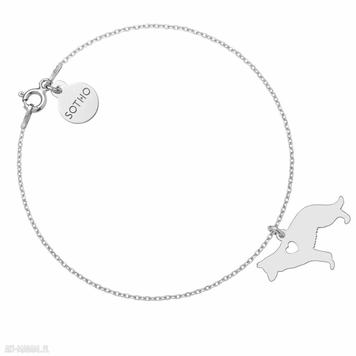 Srebrna bransoletka psem rasy owczarek niemiecki pupil zwierzak