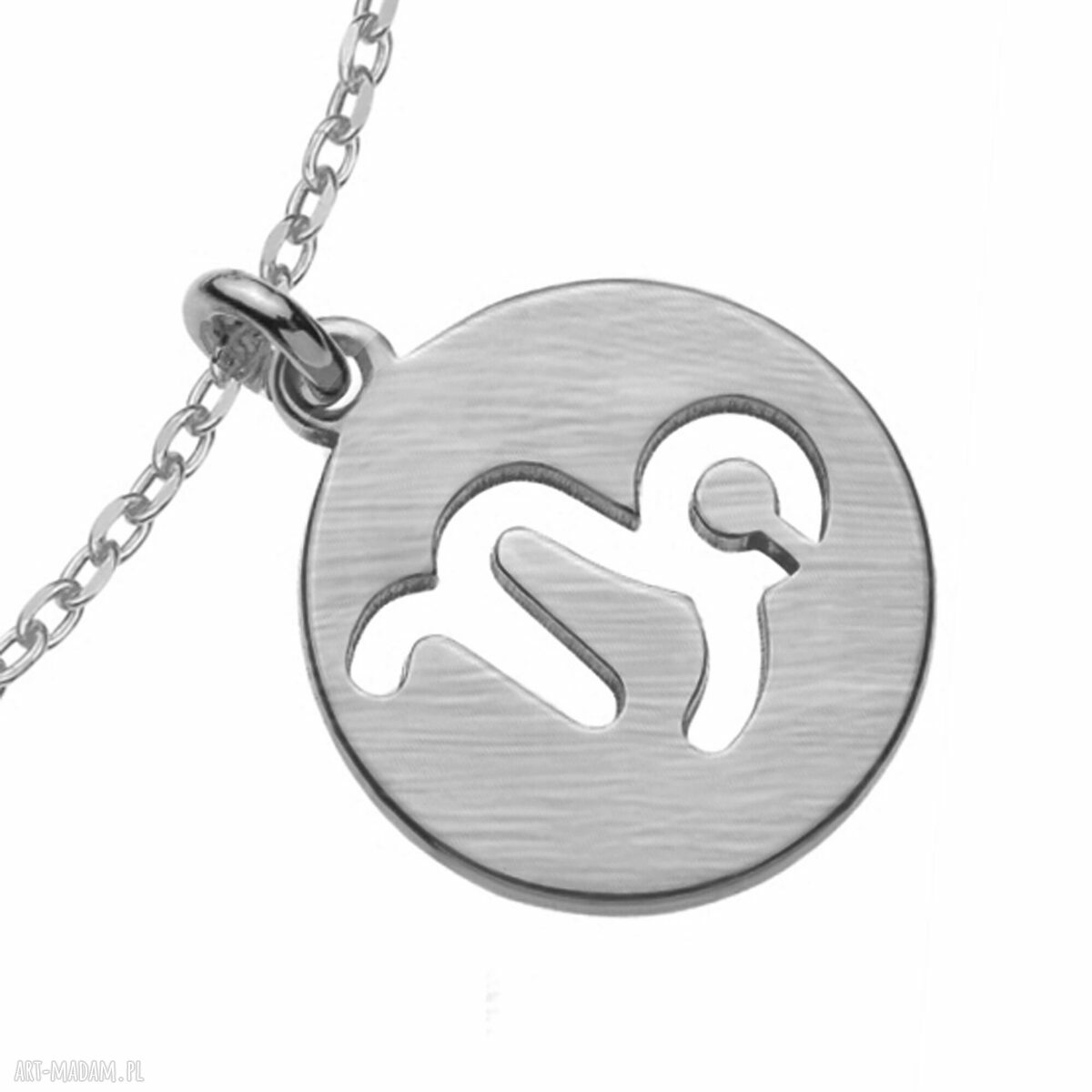 bransoletki: Srebrna matowa bransoletka z zodiakiem Koziorożca ręczne wykonanie