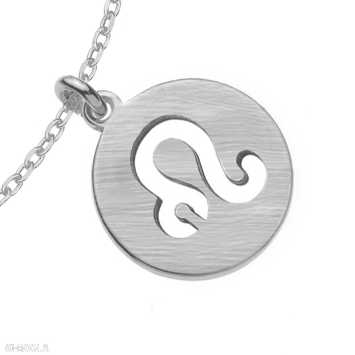 bransoletki: Srebrna matowa bransoletka z zodiakiem Lwa ręcznie wykonane