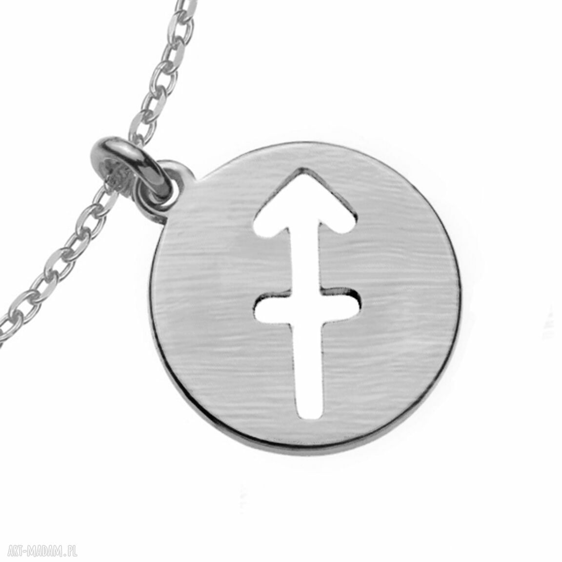 bransoletki: Srebrna matowa bransoletka z zodiakiem Strzelca ręczne wykonanie