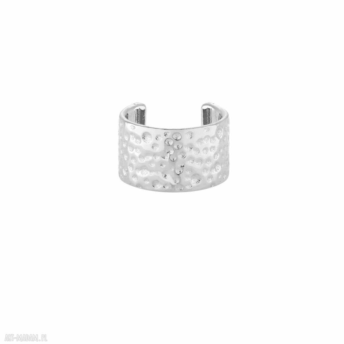 Srebrna młotkowana nausznica naucho ozdoba nierówna srebro925