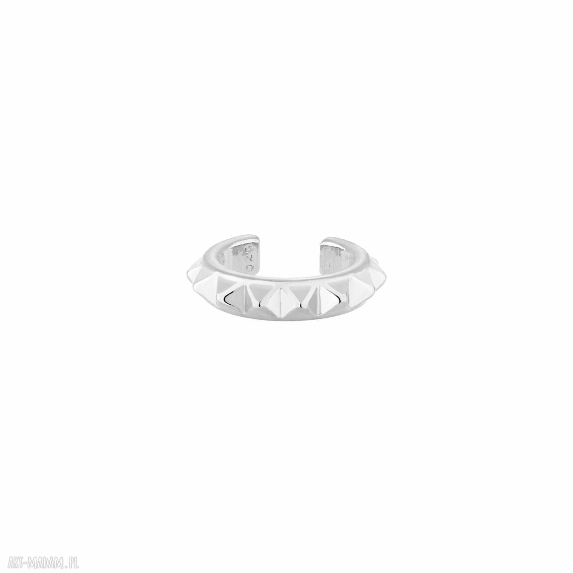 Srebrna nausznica ćwiekami naucho ozdoba mała ćwieki rock