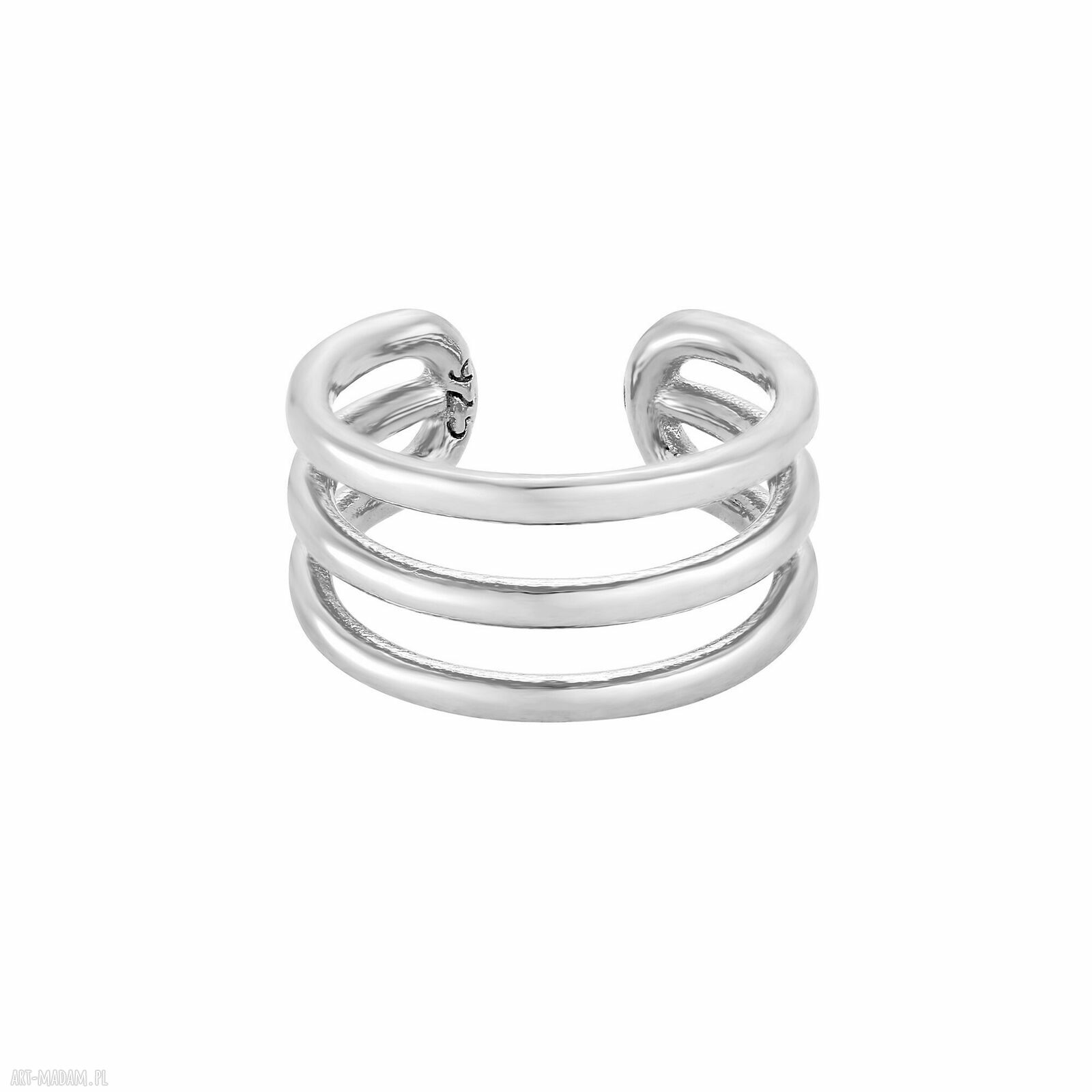 Srebrna potrójna nausznica kolczyki srebro delikatna całości