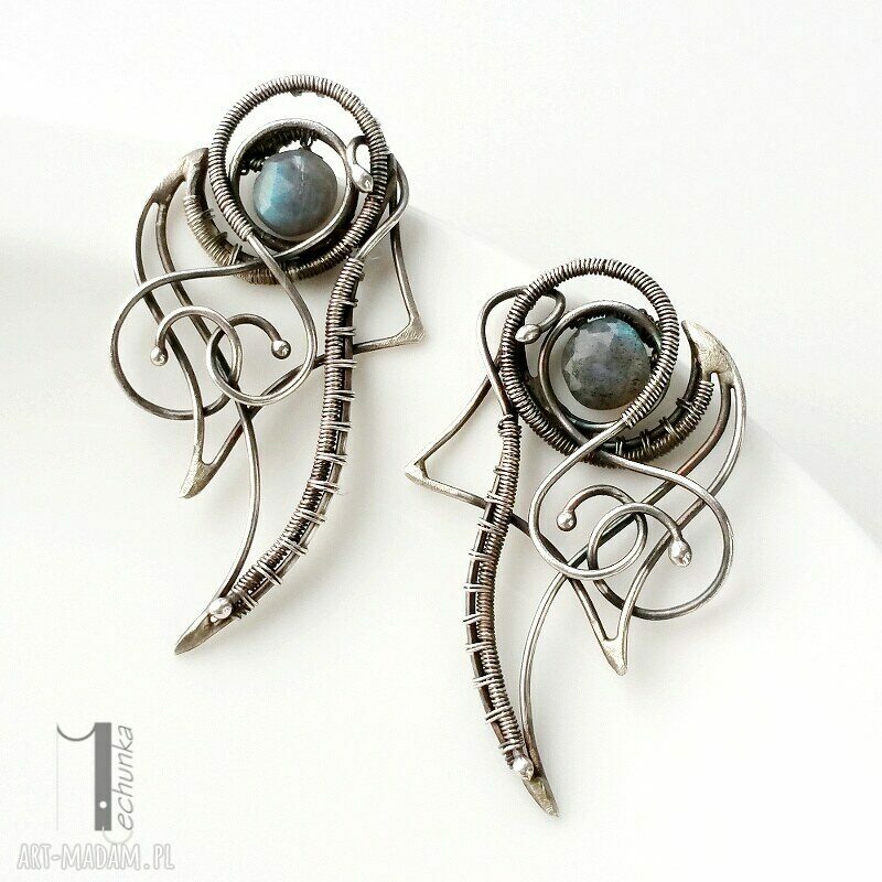 kolczyki: Dragonfly kolczyki z labradorytem Handmade