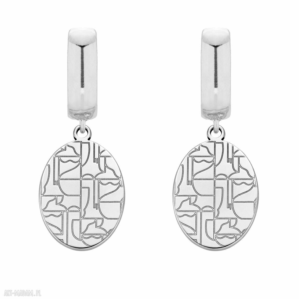 Srebrne kolczyki art n°1 bigle duże srebro medalionami zapinane