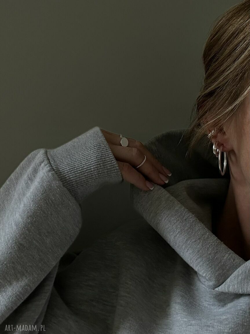 kolczyki: Srebrne kolczyki grube koła Handmade