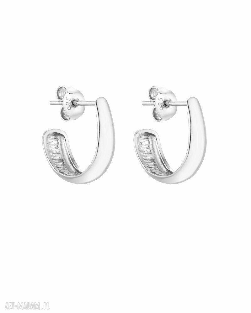 Srebrne kolczyki grube półkola srebro całość sotho