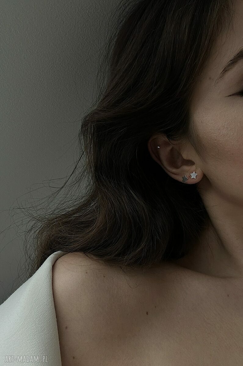 kolczyki: srebrne kolczyki gwiazdki handmade
