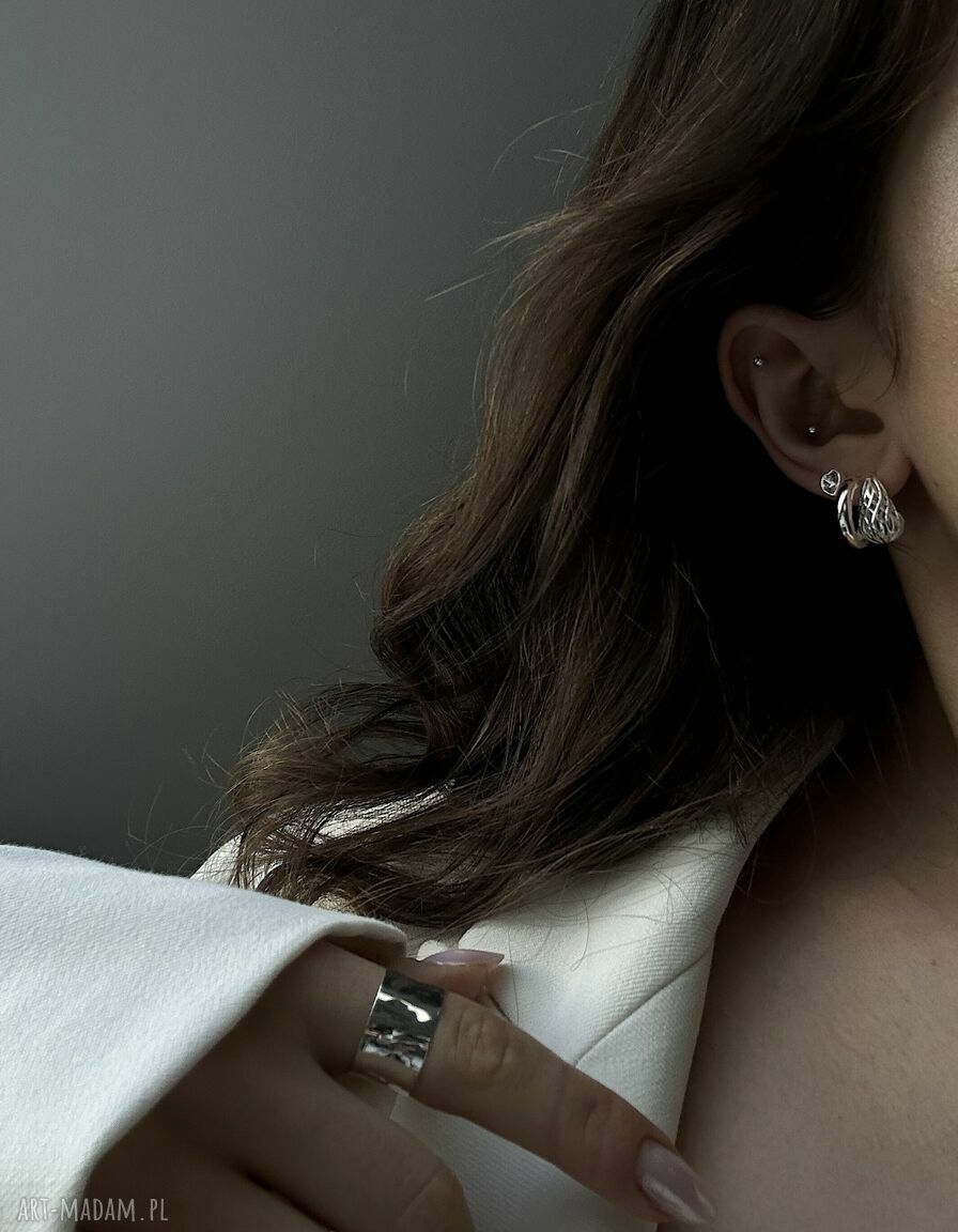 kolczyki: Srebrne kolczyki koła hand made