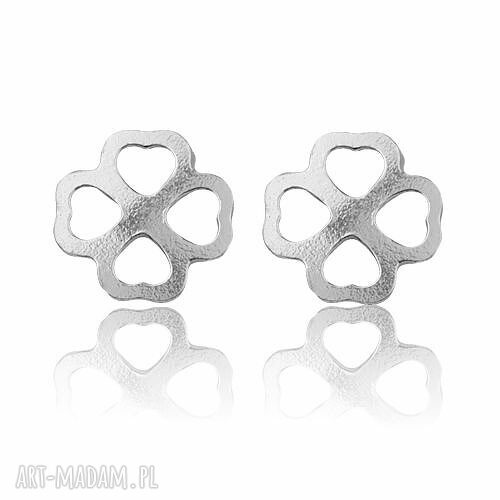 Srebrne kolczyki koniczynki sztyfty koniczynka srebro modowe