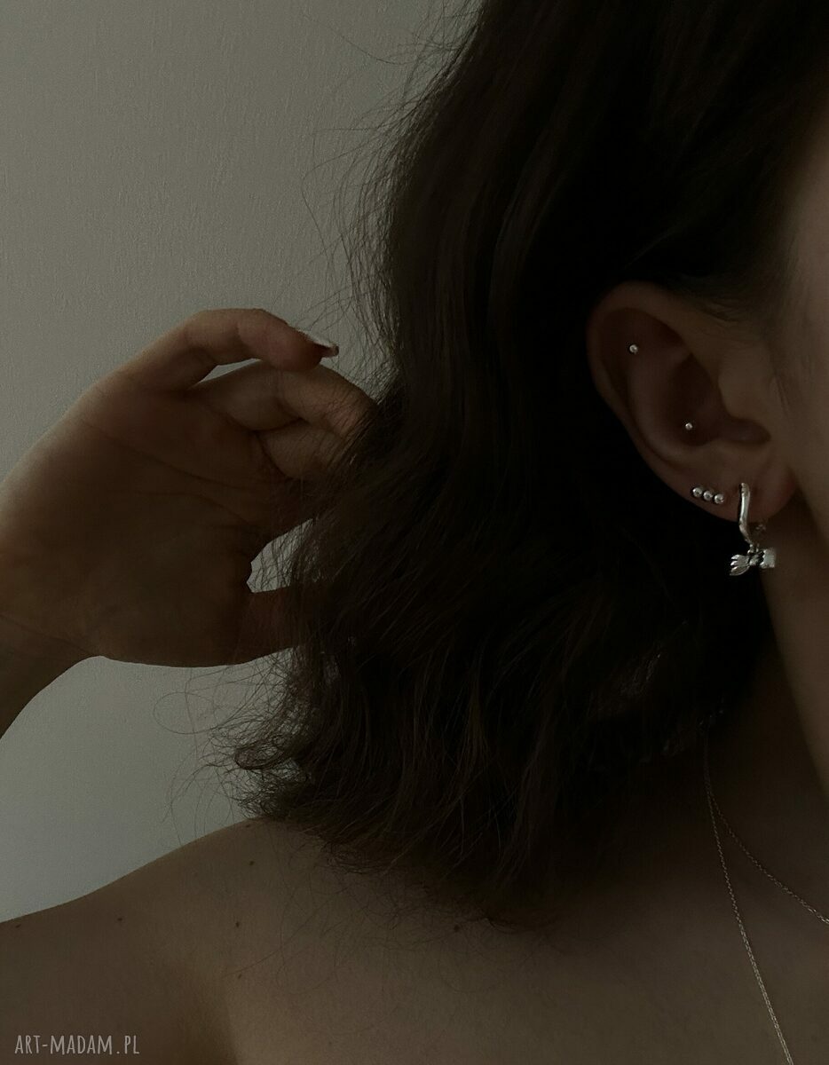 kolczyki: Srebrne kolczyki kuleczki ręcznie zrobione