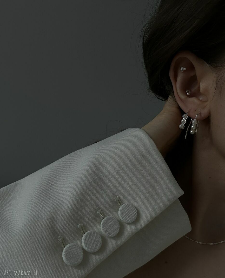 kolczyki: Srebrne kolczyki kulki ręcznie zrobione