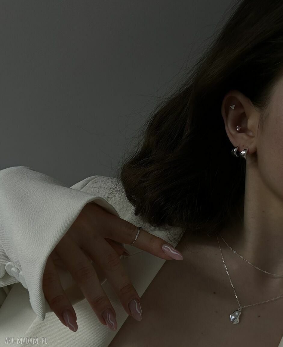 kolczyki: Srebrne kolczyki kulki ręcznie zrobione