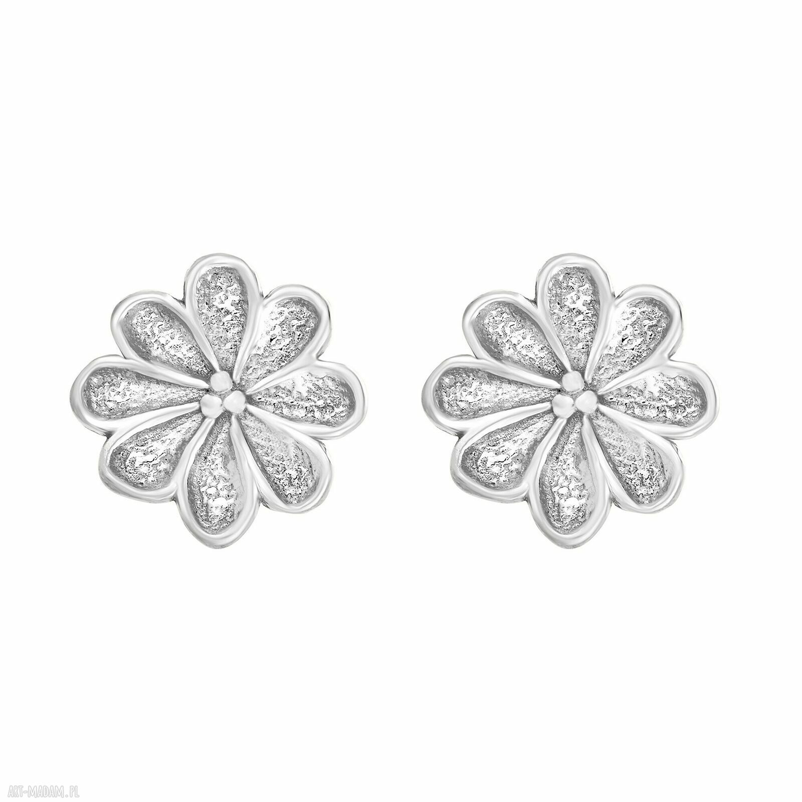 Srebrne kolczyki kwiatki na sztyfty - Srebro 925 9 mm