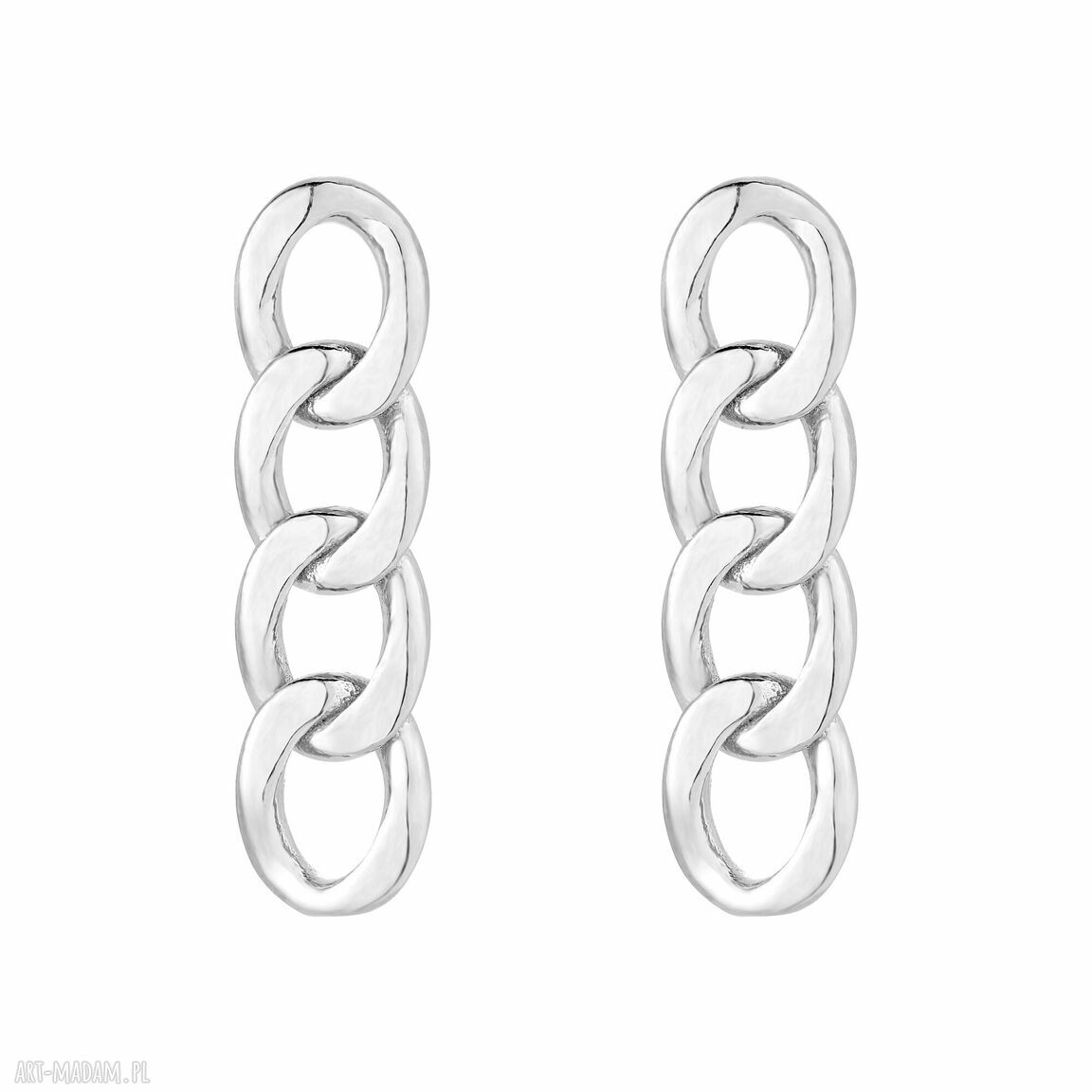Srebrne kolczyki łańcuchy łańcuch dla niej 925 modne eleganckie