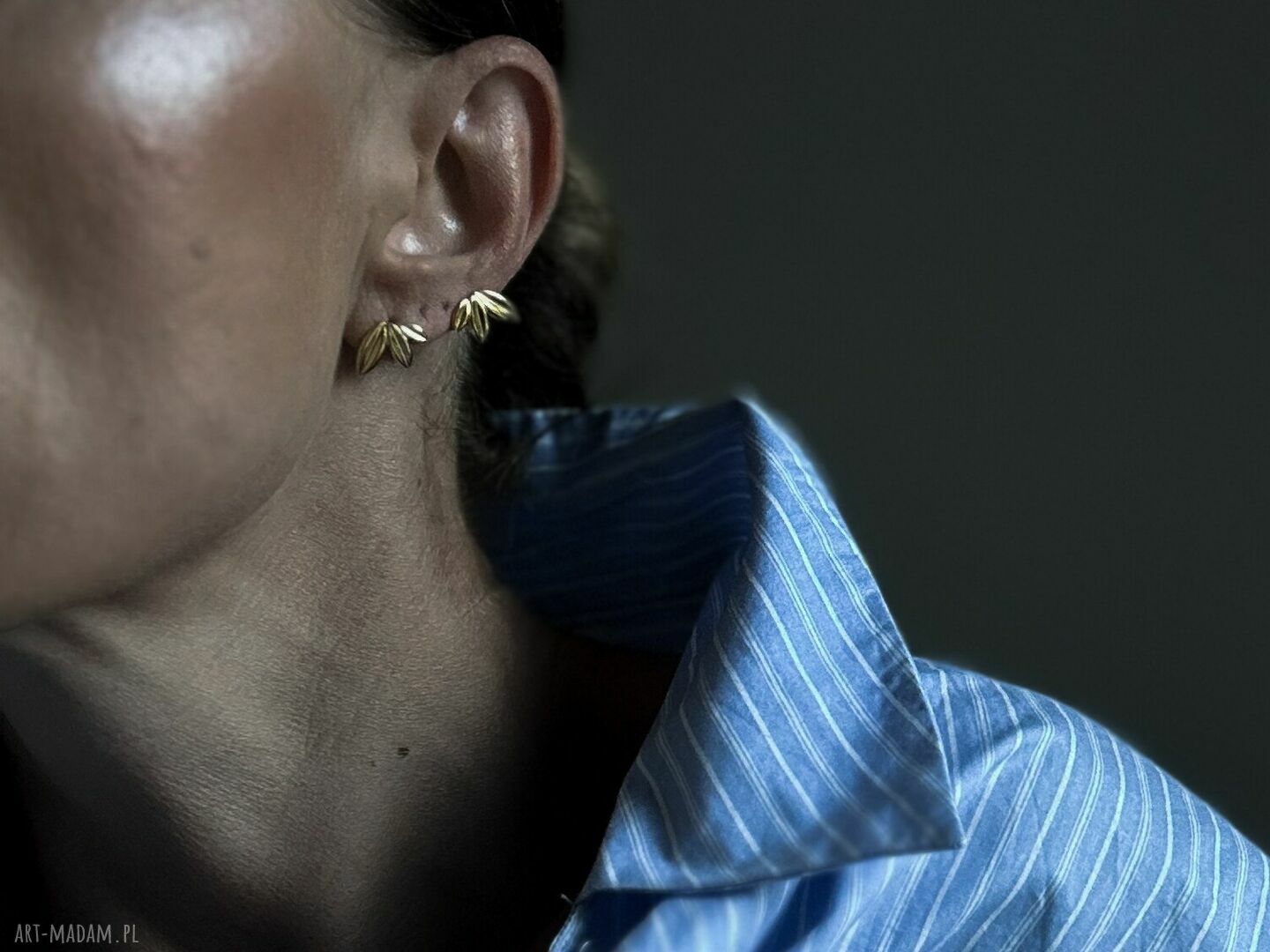 klipsy: Srebrne kolczyki listeczki Ręcznie robione