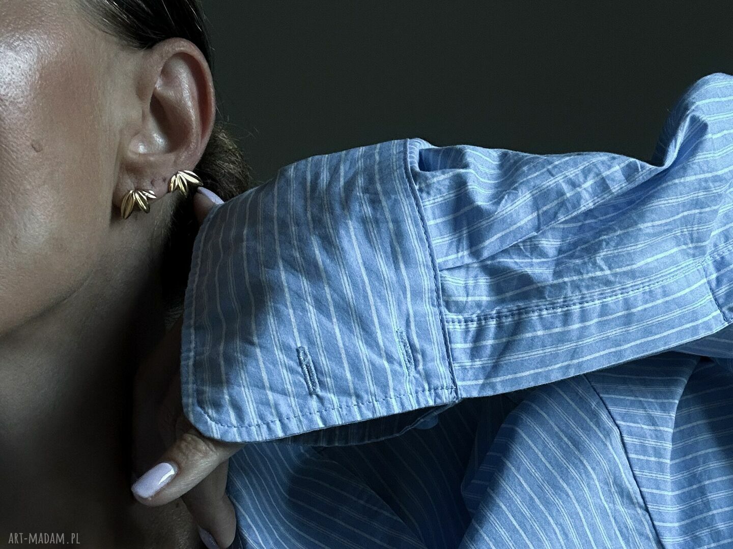 klipsy: Srebrne kolczyki listeczki Ręcznie robione