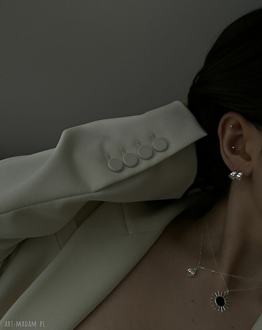 kolczyki: Srebrne kolczyki nieregularne półkola Ręcznie robione