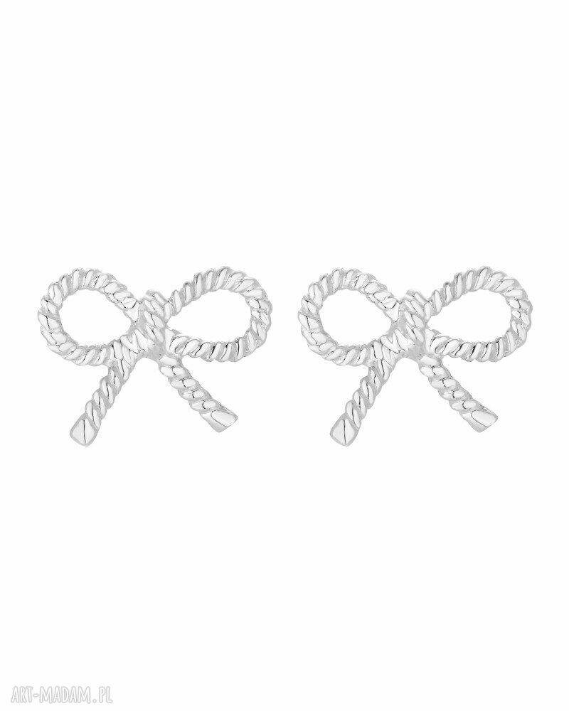 Srebrne kolczyki plecione kokardki - elegancki podarunek Sotho