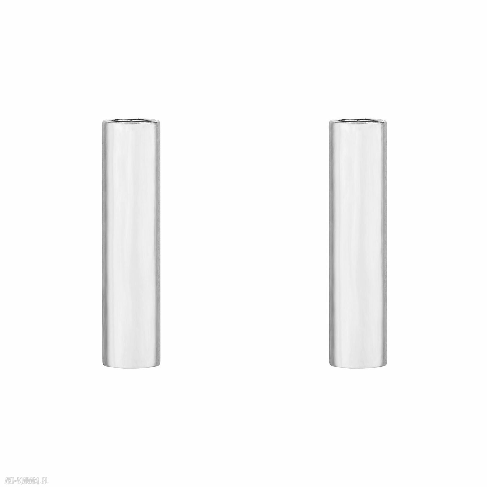 Srebrne kolczyki rurki srebro sztyfty delikatne eleganckie całość