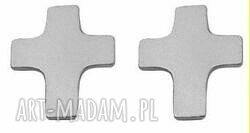 kolczyki: SREBRNE KOLCZYKI SZTYFTY KRZYŻYKI HandMade