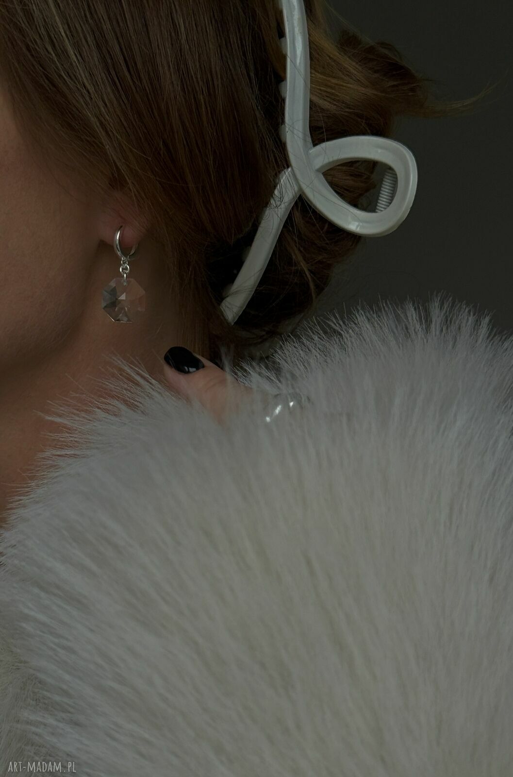 kolczyki: Srebrne kolczyki z bezbarwnymi kryształami SWAROVSKI® CRYSTAL ręcznie