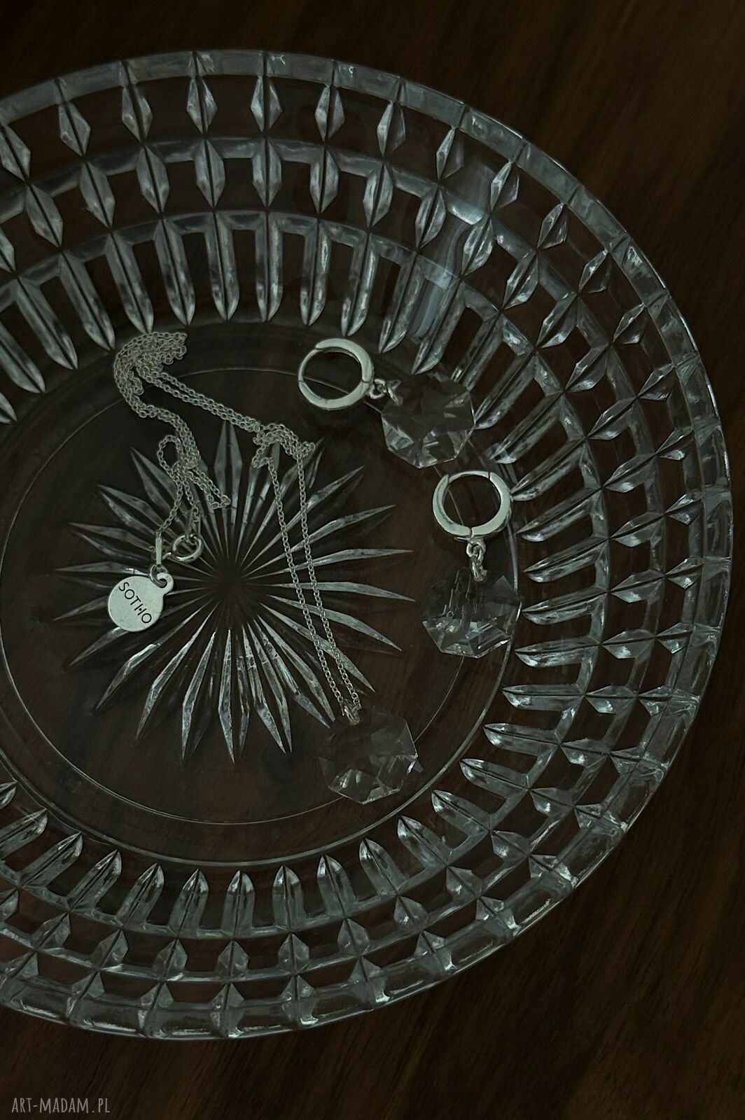 kolczyki: Srebrne kolczyki z bezbarwnymi kryształami SWAROVSKI® CRYSTAL ręcznie