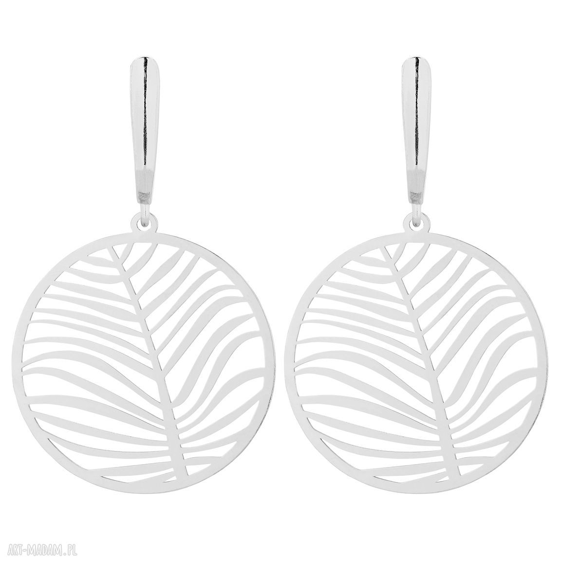 Srebrne kolczyki duże rozety srebro bigle zapinane