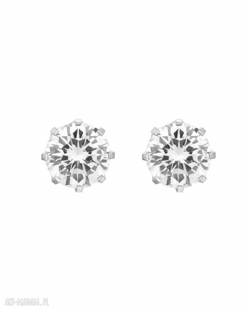 kolczyki: Srebrne kolczyki z dużymi cyrkoniami autorskie
